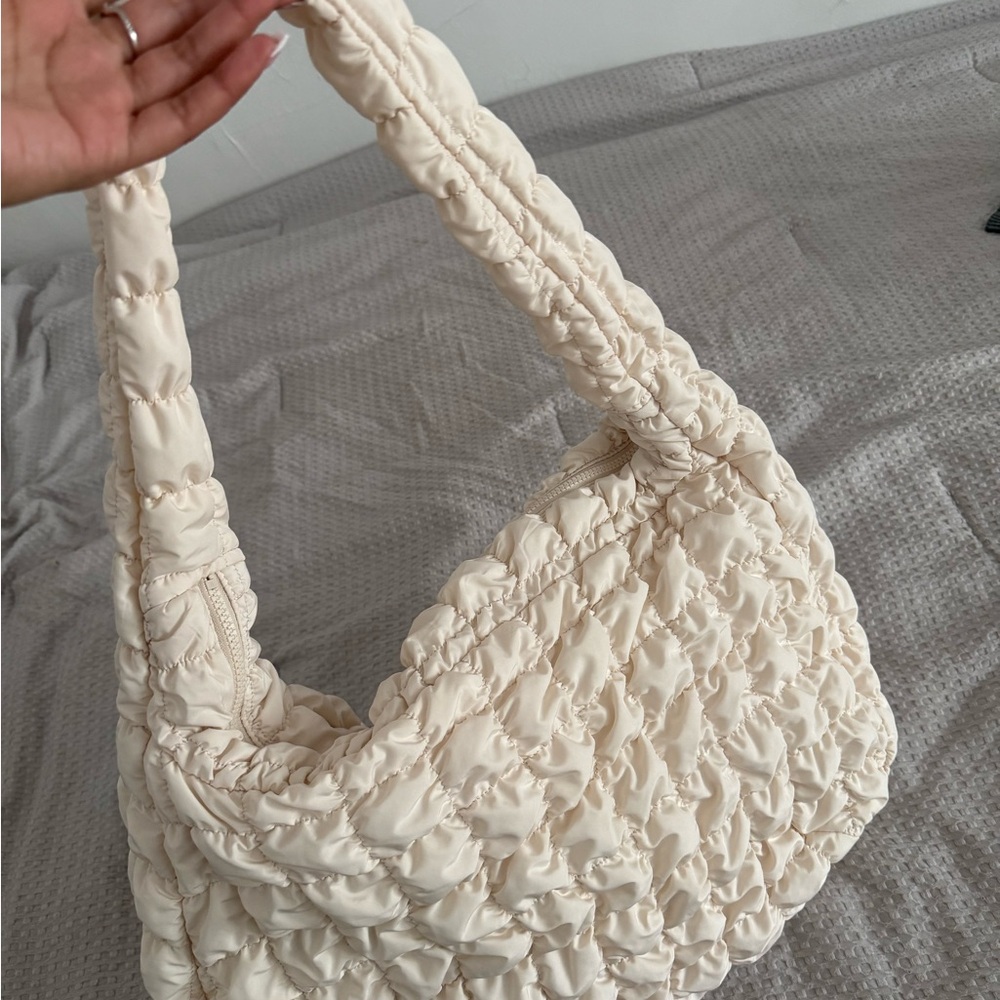 Cream Quilted Women's Bag